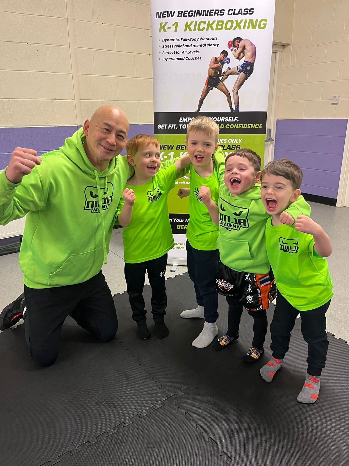 Bern and a group of Ninja Academy martial arts students in Liverpool